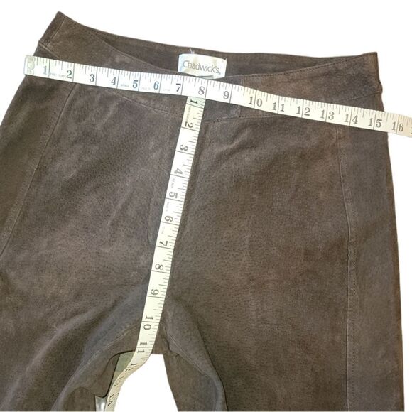 NWT Vintage Brown Leather High Rise Pants Trousera Lined 8P - Picture 9 of 16